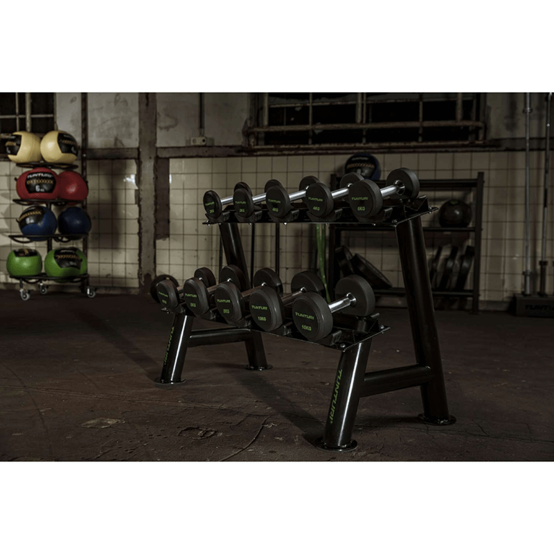 Tunturi Pro Commercial Round Pu Dumbbell Set (2kg-42kg) — alternative angle