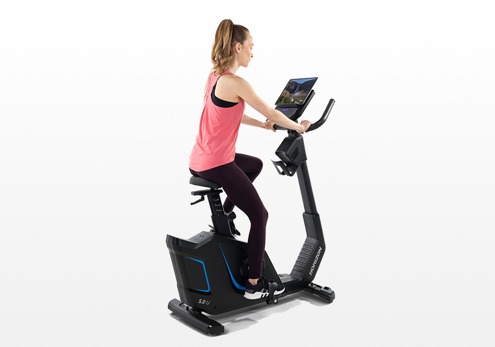 Horizon Fitness Horizon Upright Bike 5.0U — in use