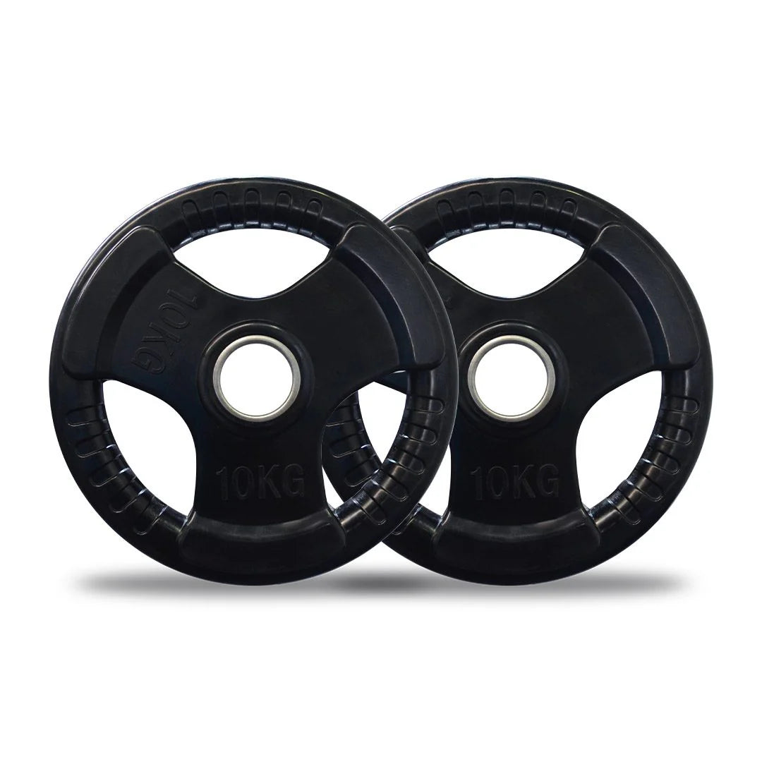Rubber Grip Weight Plate With Ring (10kg) — weight plate available from Gym Machines South Africa