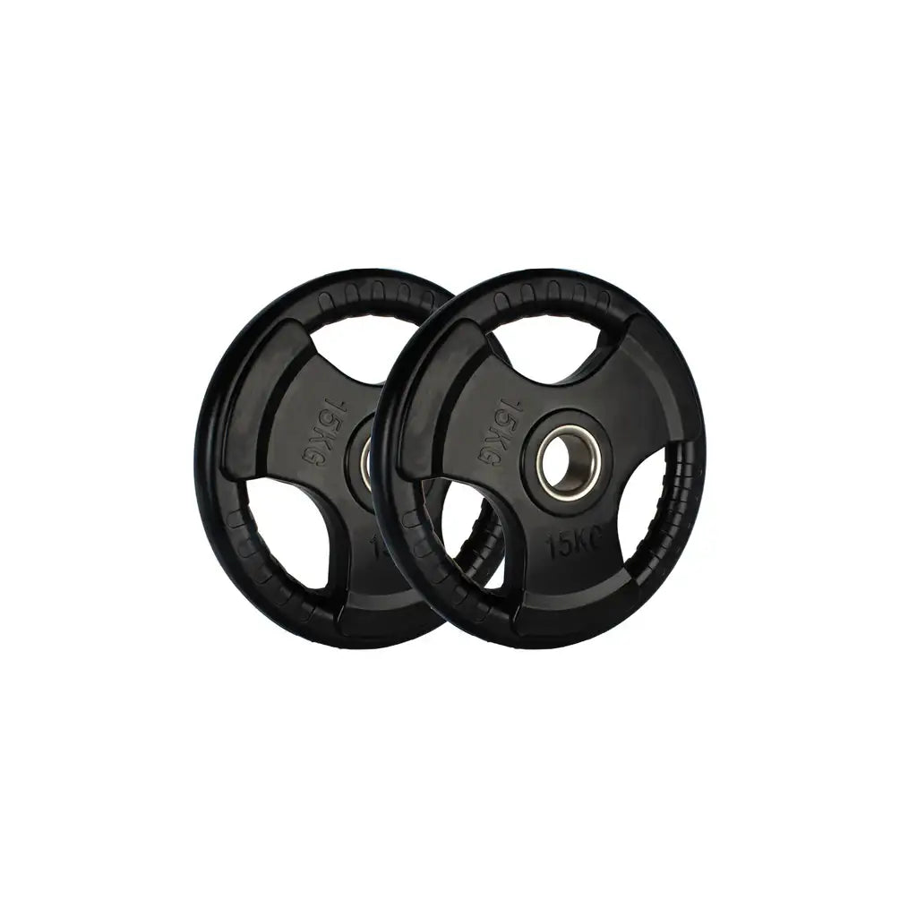 Rubber Grip Weight Plate With Ring (15kg) product image - Gym Machines South Africa