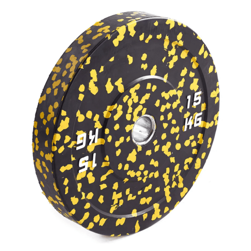 Force Fitness Monster Fleck Bumper Plates — close-up of the frame