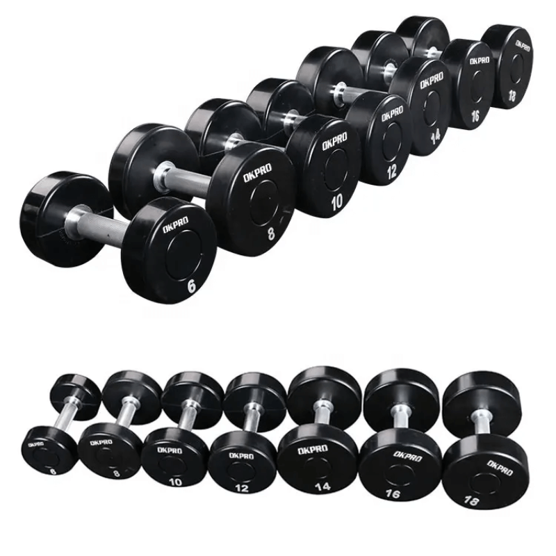 Round Urethane Dumbbell Set 2.5kg - 50kg (20 Sets) — dumbbell set available from Gym Machines South Africa