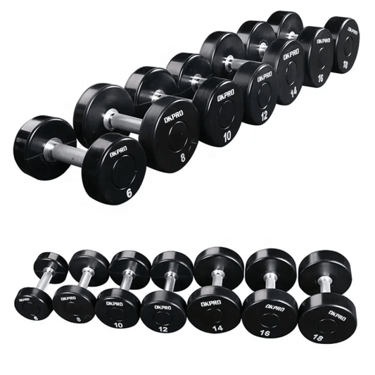 Round Urethane Dumbbell Set 2.5kg - 50kg (20 Sets) — dumbbell set available from Gym Machines South Africa