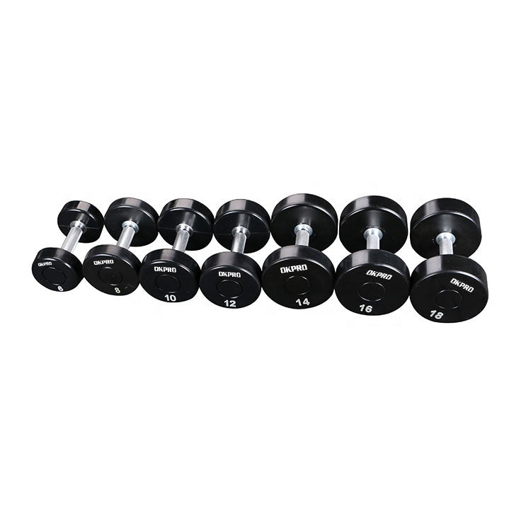 44kg Round Urethane Dumbbell Set — close-up of the frame