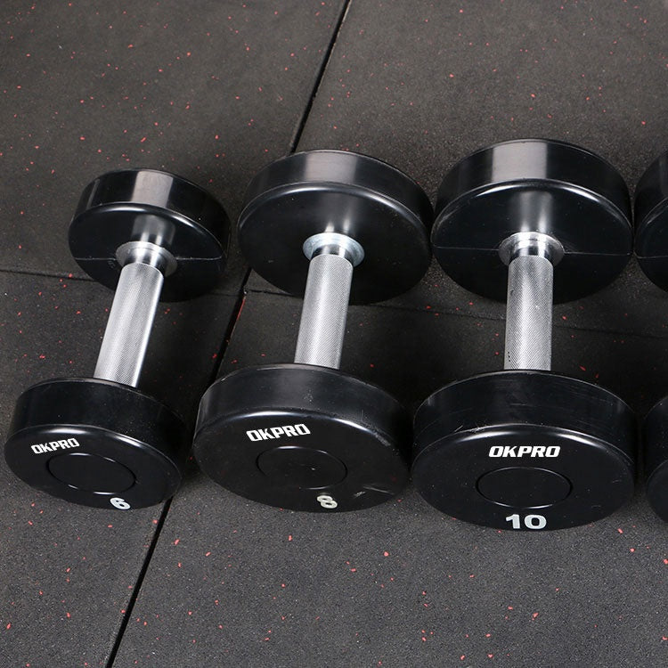 40kg Round Urethane Dumbbell Set — side view