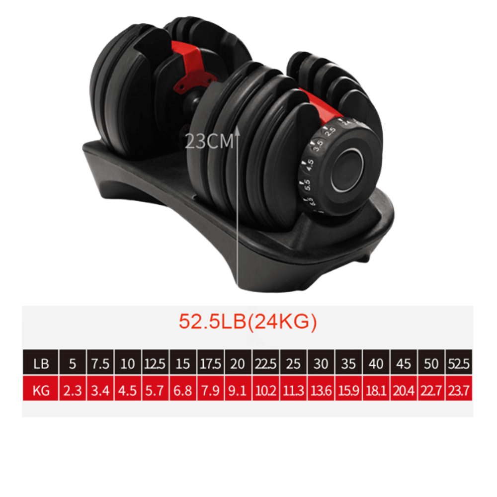 24kg Adjustable Dumbbell (Pair) — rear view