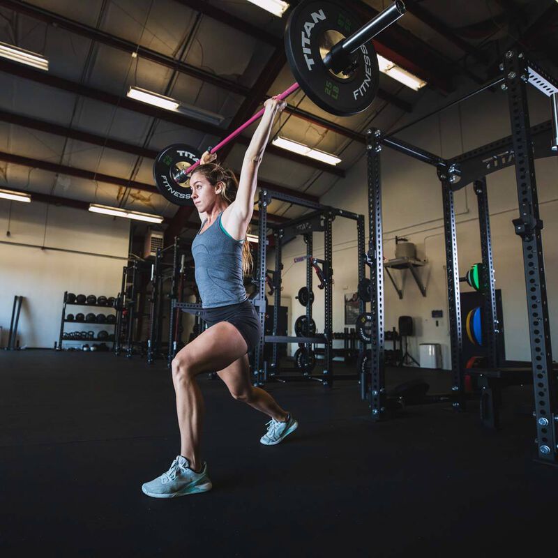 Women CrossFit Olympic Bar - 1.8M (Pink & Black) — close-up of the frame
