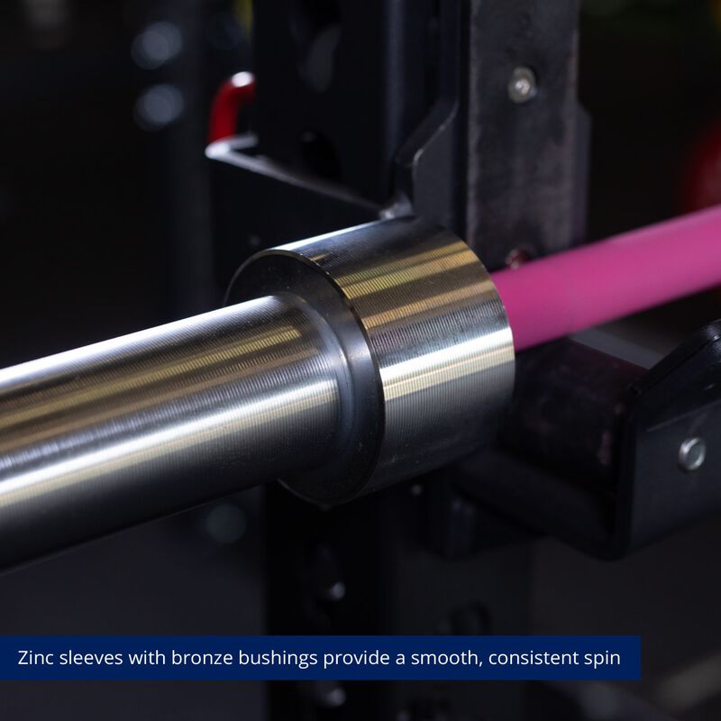 Women CrossFit Olympic Bar - 1.8M (Pink & Black) — detail view