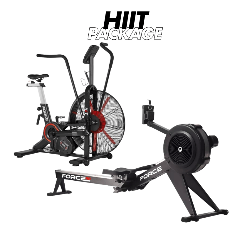 Force Fitness Air Bike + Rower Essential HIIT Cardio Package — conditioning kit available from Gym Machines South Africa
