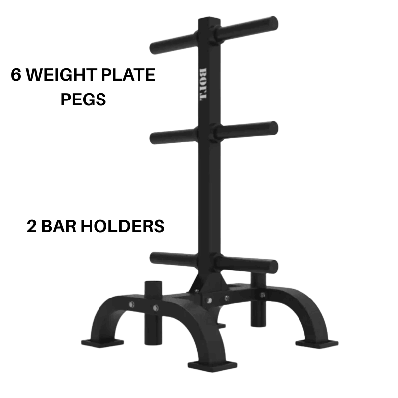 Force Fitness Olympic Weight Plate & Barbell Storage Rack — in use