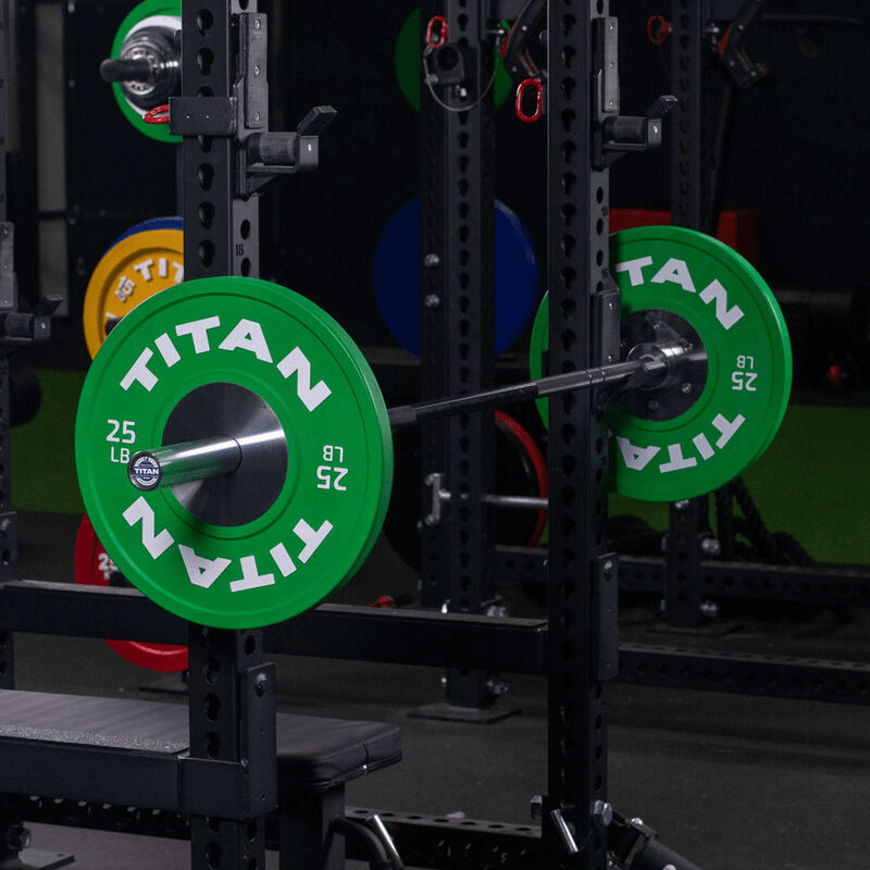 Shorty Olympic Barbell - Black — in use