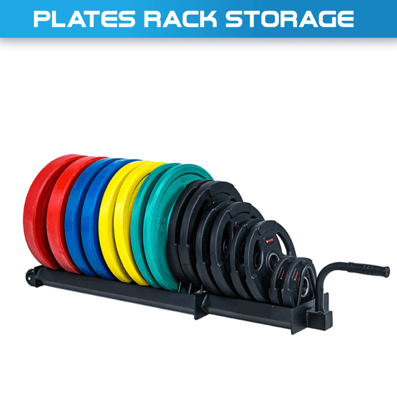 Weight & Bumper Plate Storage Trolley Rack — side view