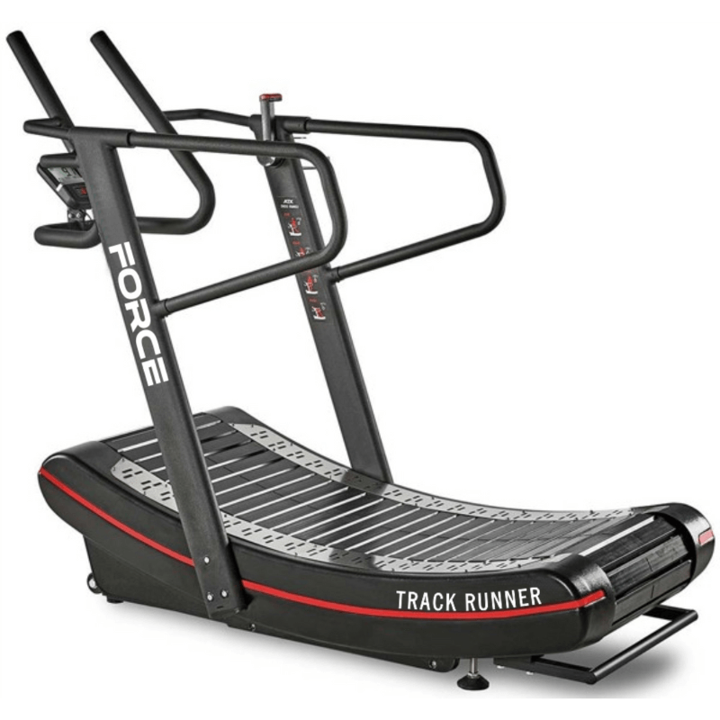Force Fitness Curve Treadmill + Ski Trainer + Air Bike Elite HIIT Cardio Package — close-up of the frame