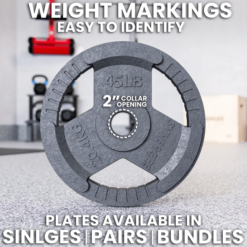 Olympic Cast Iron Weight Plates — close-up of the frame