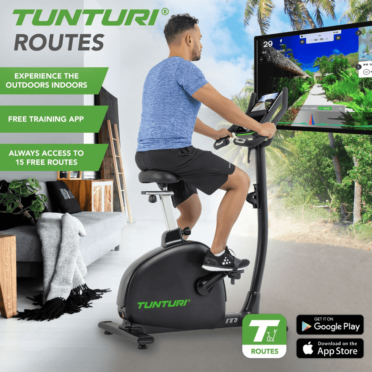 Tunturi Signature E80 Exercise Bike — rear view