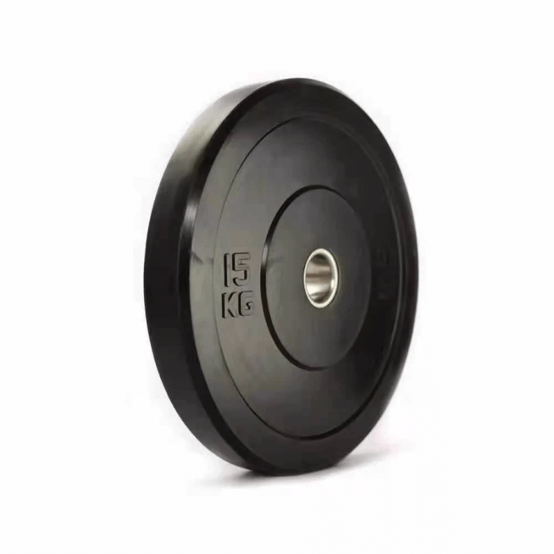 Elite All Black Bumper Plates — close-up of the frame