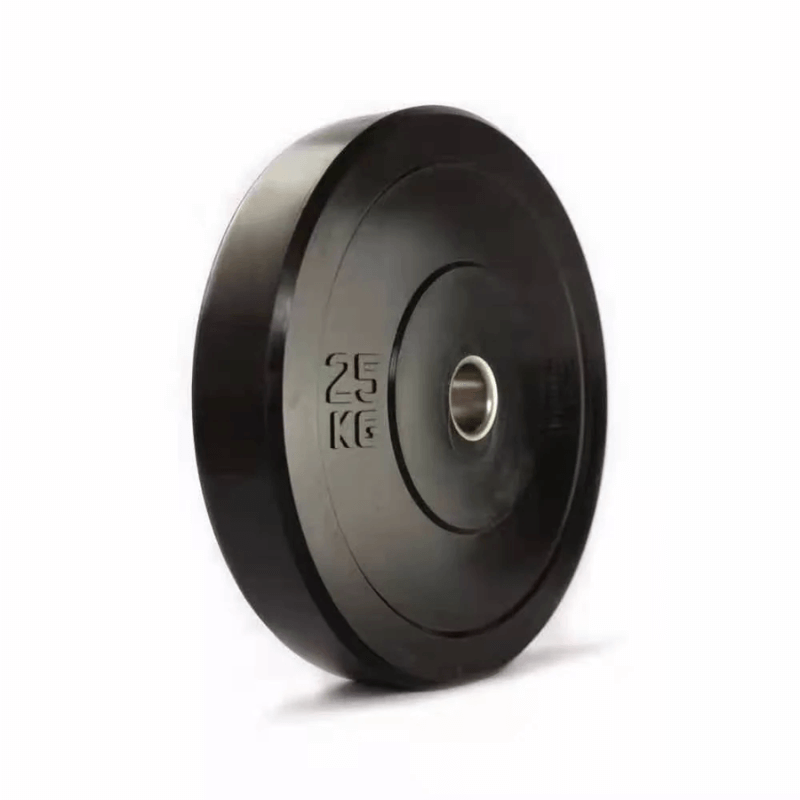 Elite All Black Bumper Plates — side view