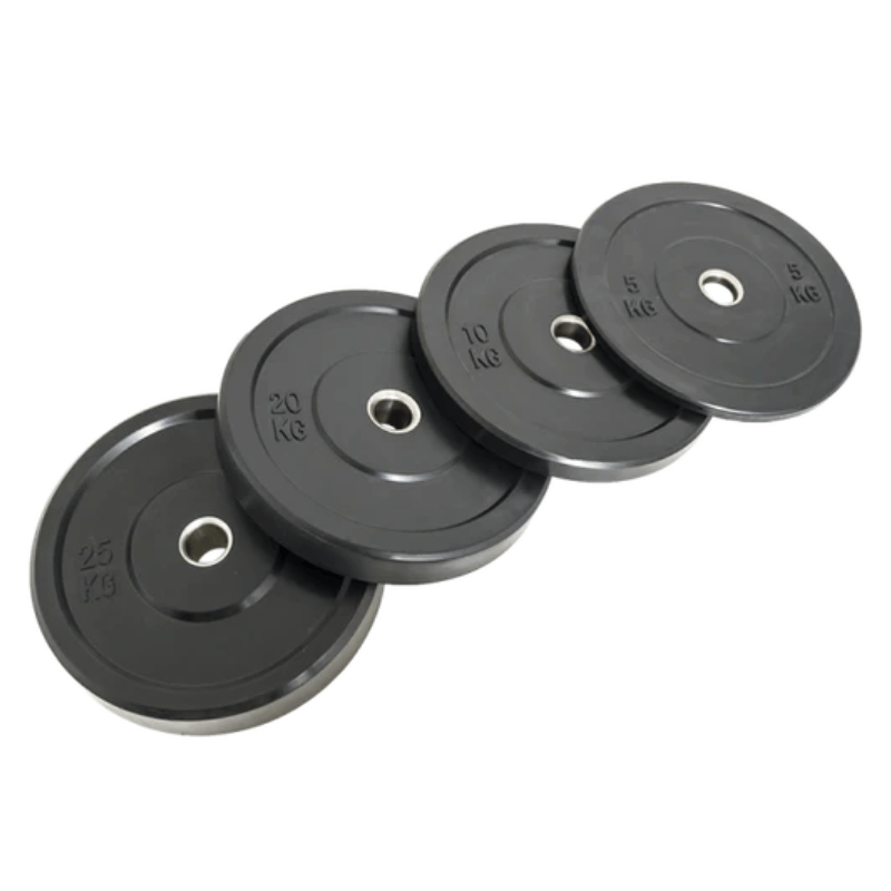 Elite All Black Bumper Plates — weight plate available from Gym Machines South Africa