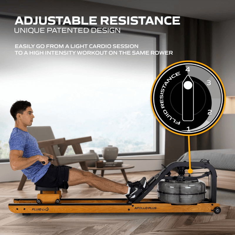 Apollo Plus Commercial Water Rower — detail view