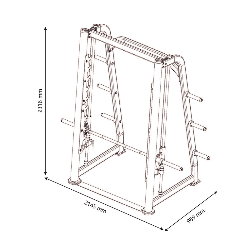Force Fitness Pro Series 5 Degree Smith Machine — close-up of the frame