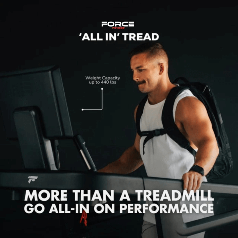 Force Fitness All-In Tread Run Pro — close-up of the frame