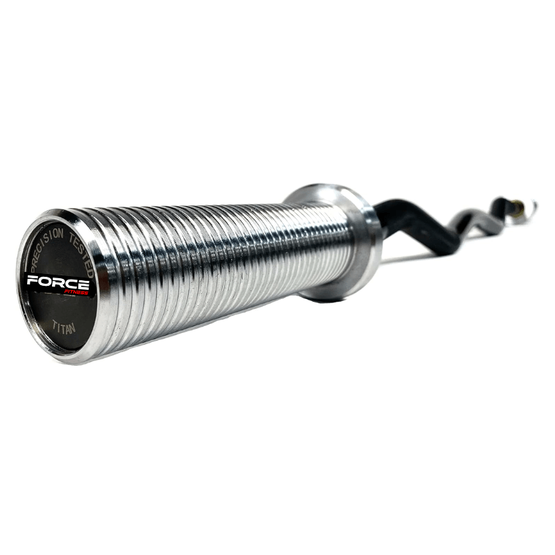 Force Fitness Curling Bar - Black Zinc — rear view