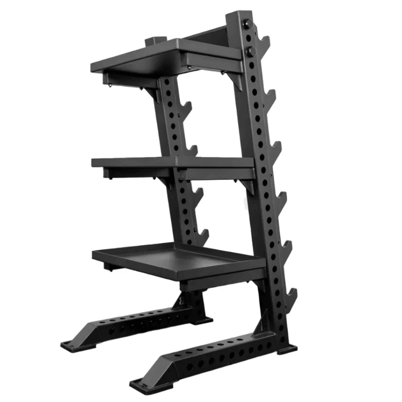 Force Fitness Barbell & Cable Attachment Accessory Rack — detail view