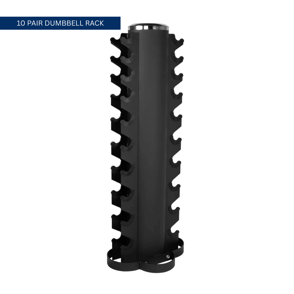 Force Fitness 1-10kg Rubber Hex Dumbbell Set + Rack — detail view