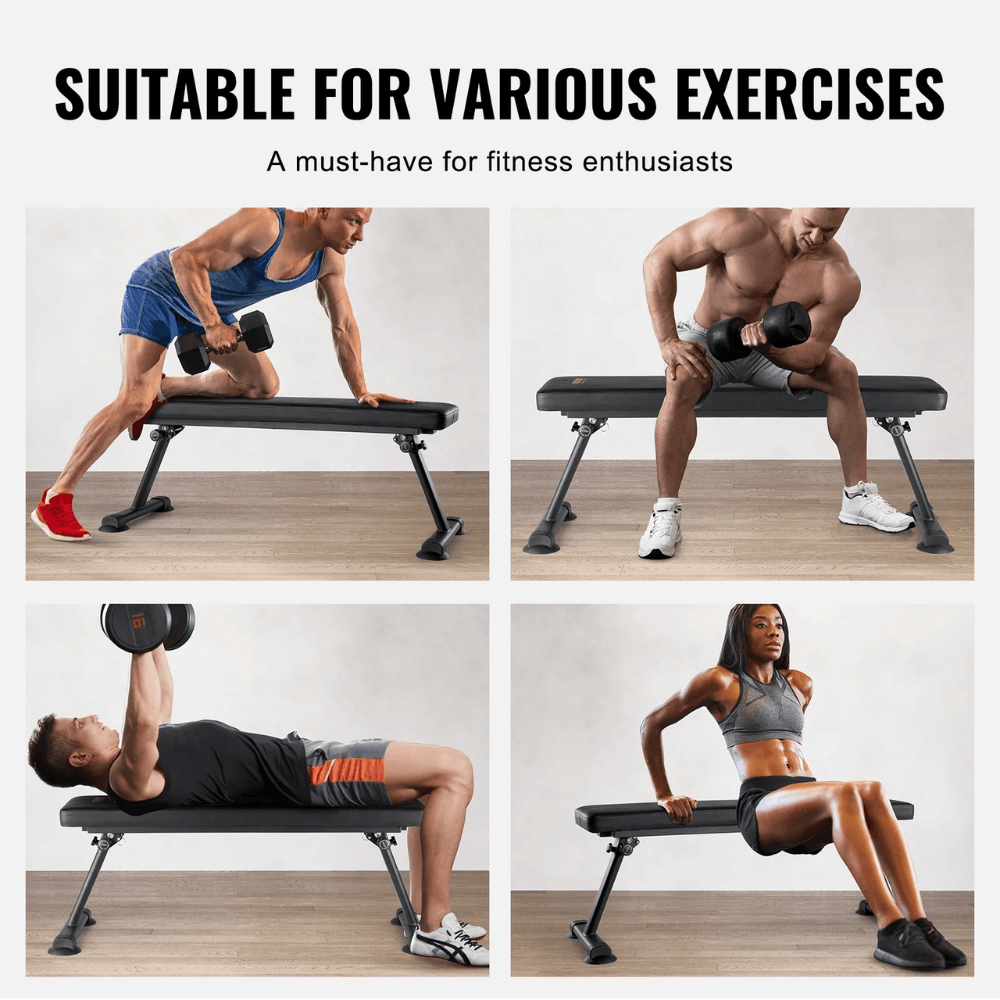 Commercial Foldable Flat Bench — rear view