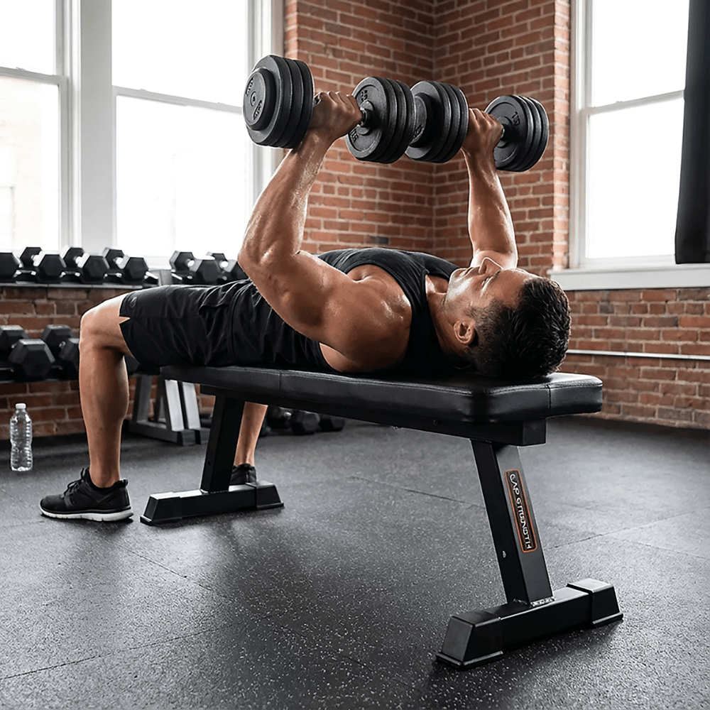 Commercial Foldable Flat Bench — side view