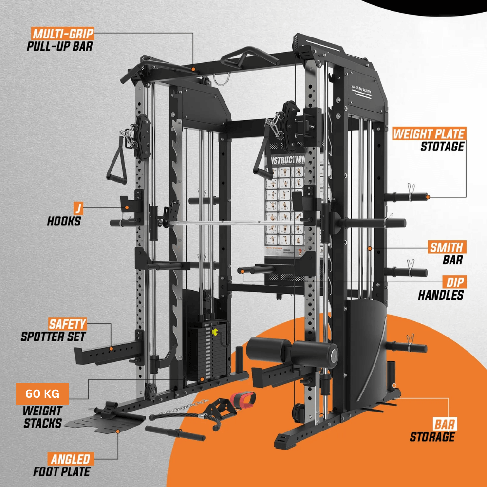 Force Fitness G6s Smith & Cable Crossover Multi-Gym — side view