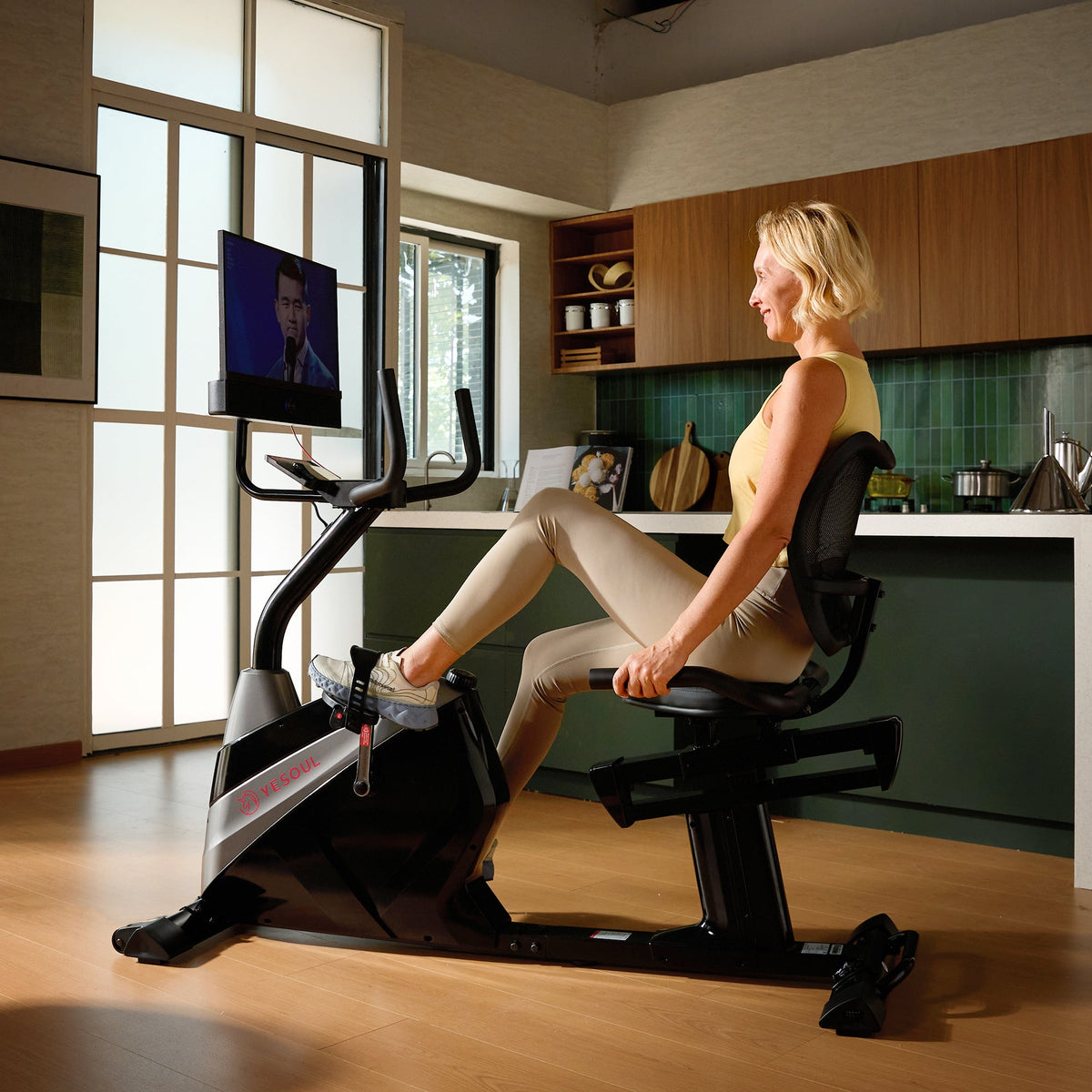 J1m Plus Recumbent Bike — close-up of the frame
