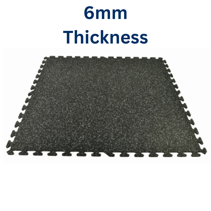 Rubber Interlocking Gym Tile – Black With Grey — close-up of the frame