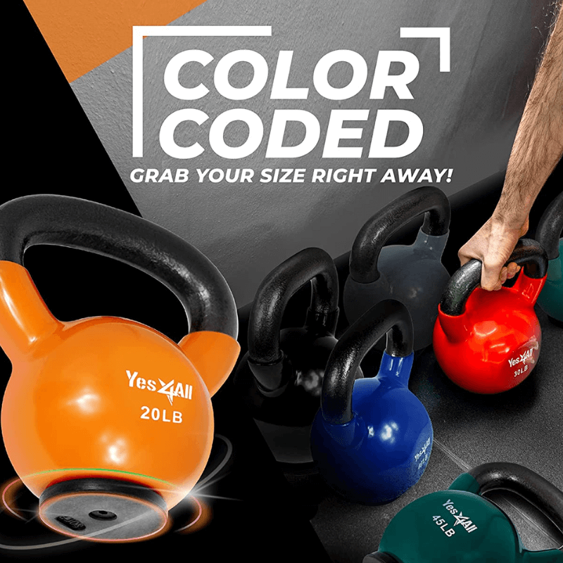 Vendor-Unknown Vinyl Dipped Kettlebells — rear view
