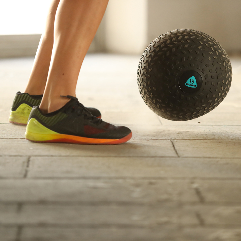 LivePro Slam Balls – Rubber Textured (Black / Blue) | LivePro — alternative angle