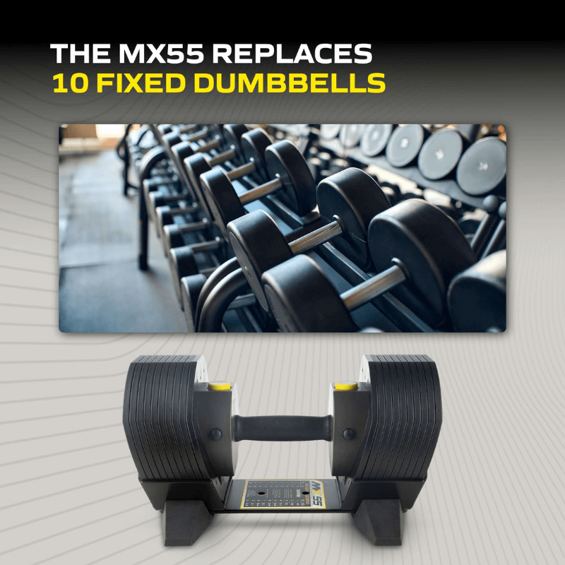 Mx55 Adjustable Dumbbell Set 4.5kg - 25kg — side view