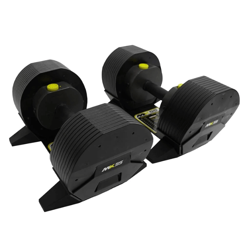 Mx55 Adjustable Dumbbell Set 4.5kg - 25kg — dumbbell set available from Gym Machines South Africa