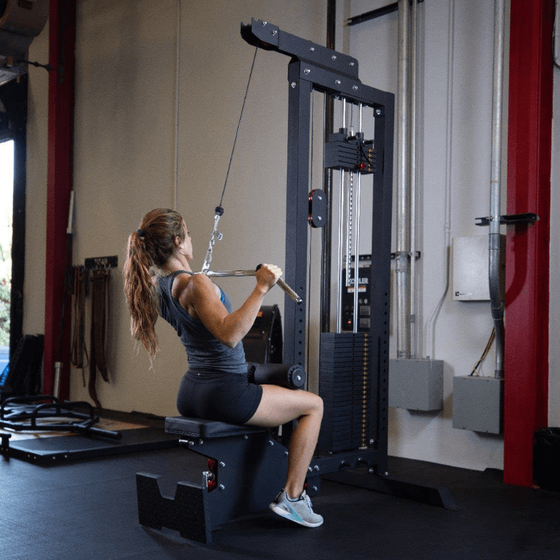 Monster Selectorised Lat Pulldown Machine — rear view