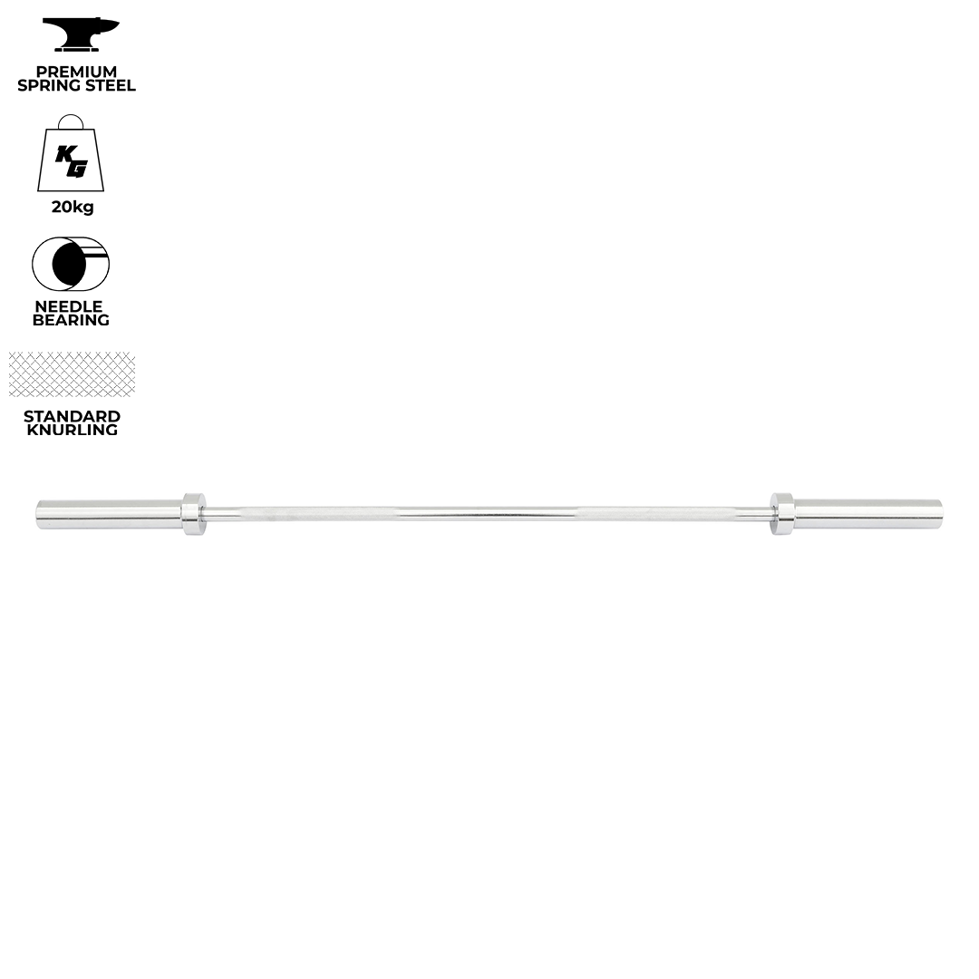 Olympic Bar 20kg Spring Steel – 2.2M X 30mm (450kg Max) — side view