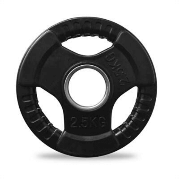 Olympic Rubber Covered Weight Plates (Tri-Grip) — side view
