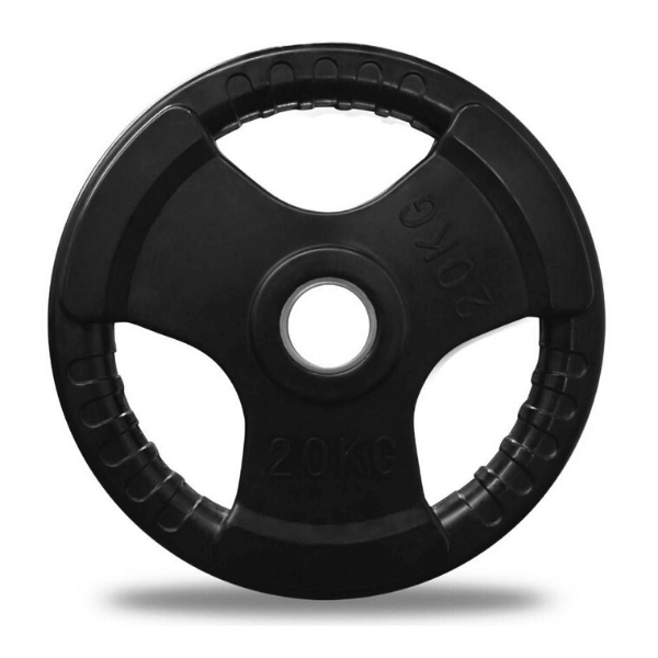Olympic Rubber Covered Weight Plates (Tri-Grip) — alternative angle