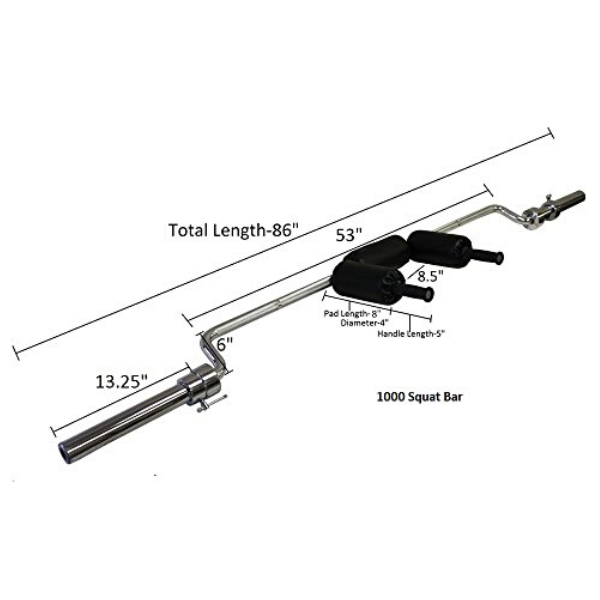 Safety Squat Olympic Bar (1000 LBS) — side view