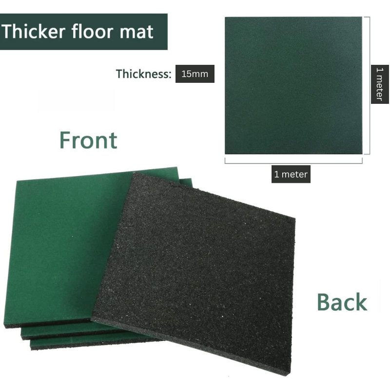Green Outdoor Rubber Playground Mat - (Pack Of 4 Tiles) — close-up of the frame