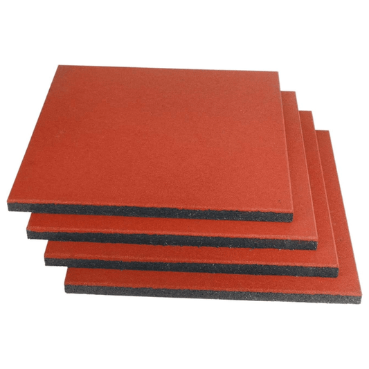Red Outdoor Rubber Playground Mat - (Pack Of 4 Tiles) — gym flooring available from Gym Machines South Africa