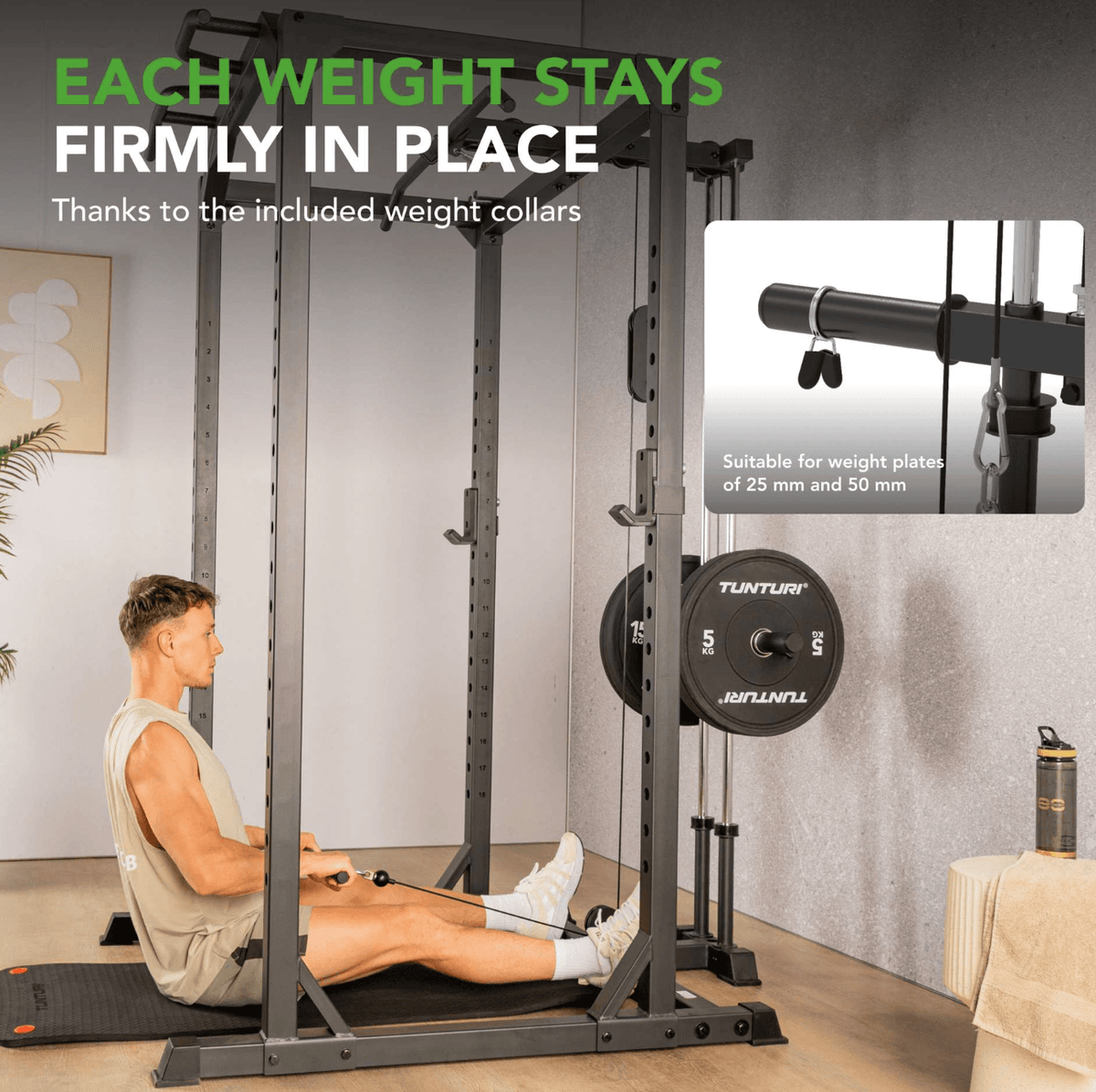 Pr60 Power Rack & Lat Pulldown Attachment — rear view
