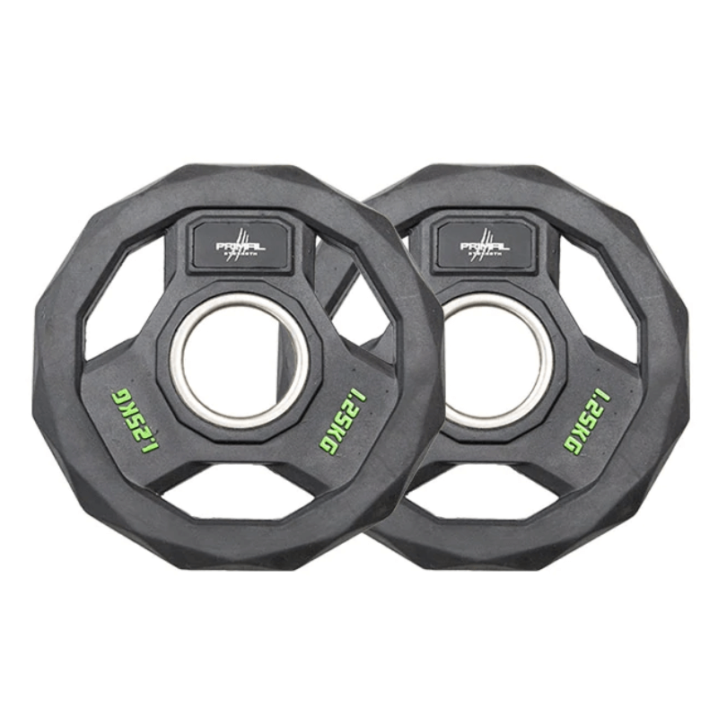 Force Fitness Premium Olympic Rubber Weight Plates - Stainless Steel Ring (Single) — close-up of the frame
