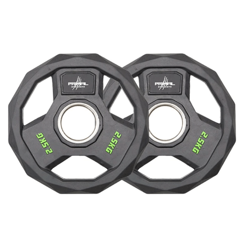 Force Fitness Premium Olympic Rubber Weight Plates - Stainless Steel Ring (Single) — rear view