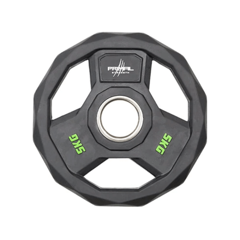 Force Fitness Premium Olympic Rubber Weight Plates - Stainless Steel Ring (Single) — side view