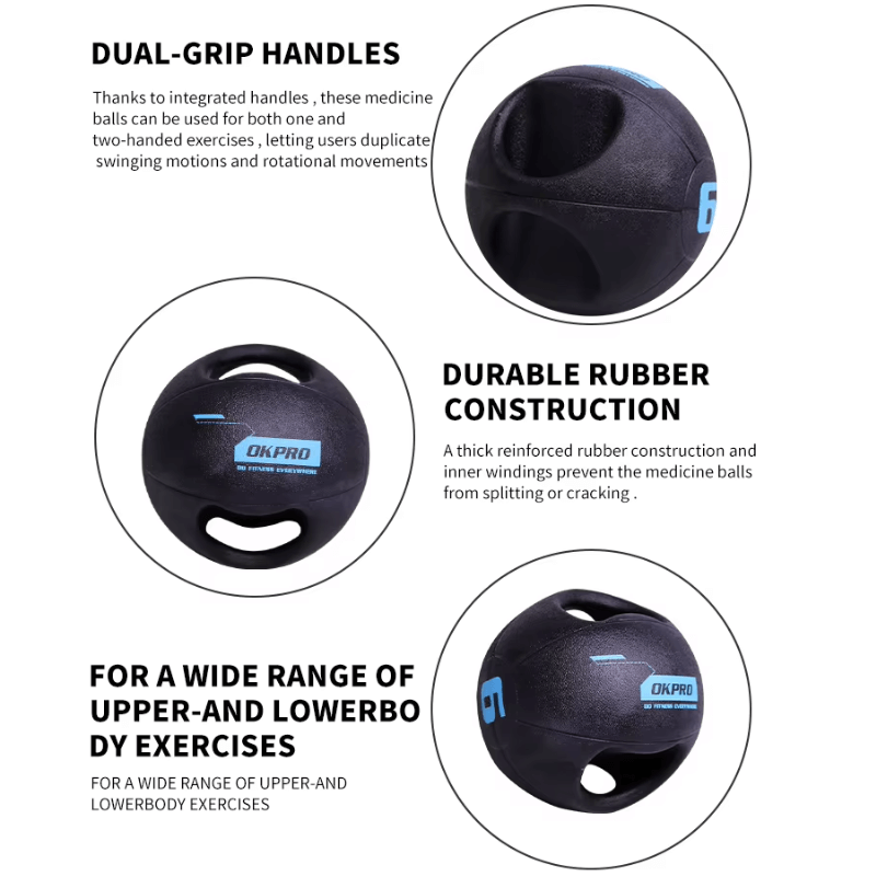 Pro Double Grip Medicine Balls (4kg - 10kg) — side view