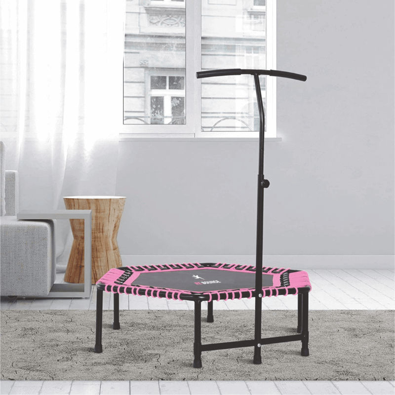 Hex Fitness Hex Fitness Rebounder & Trampoline - Azalea Pink — rear view